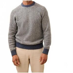 NEW FAHERTY donegal crew sweater in sea feeder marl
